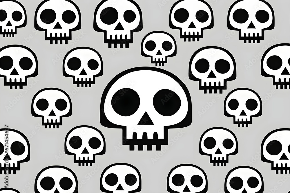 Abstract pattern with different skulls background Abstract pattern with different skulls background