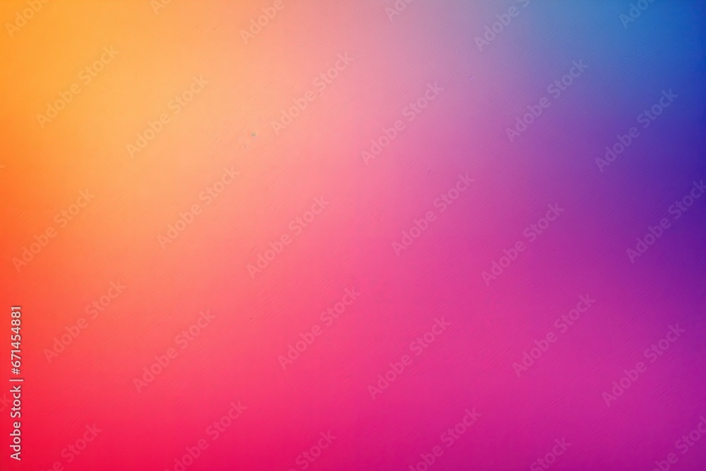 Blue, turquoise, violet, purple, pink, yellow, peachy, orange, gold, salmon, amber and magenta abstract palette, background. Gradient. Spectrum. Iridescent mix of colors. Grainy, noisy, grunge - obrazy, fototapety, plakaty 