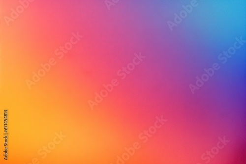 Blue, turquoise, violet, purple, pink, yellow, peachy, orange, gold, salmon, amber and magenta gradient. Background. Iridescent mix of colors. Grainy. Spectrum. Backdrop. Blank area