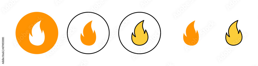 Fire icon set for web and mobile app. fire sign and symbol Fire icon set for web and mobile app. fire sign and symbol