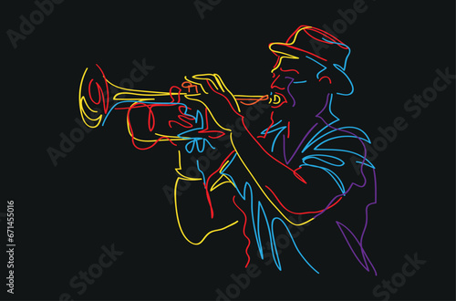 Trumpet jazz player  © mauromod
