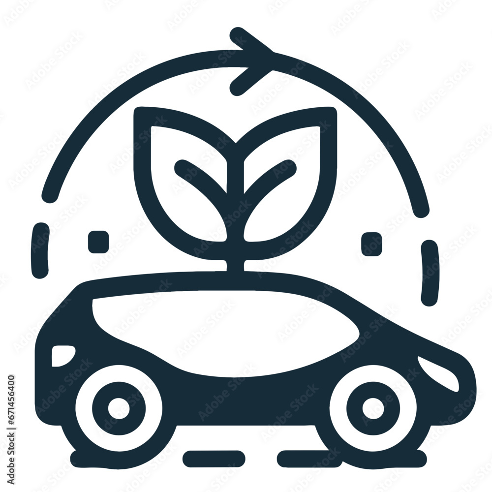 Illustration eco car saves the world environmentally friendly Illustration eco car saves the world environmentally friendly