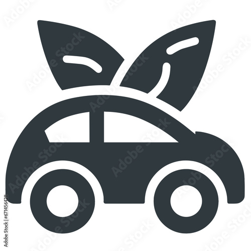 Illustration eco car saves the world environmentally friendly