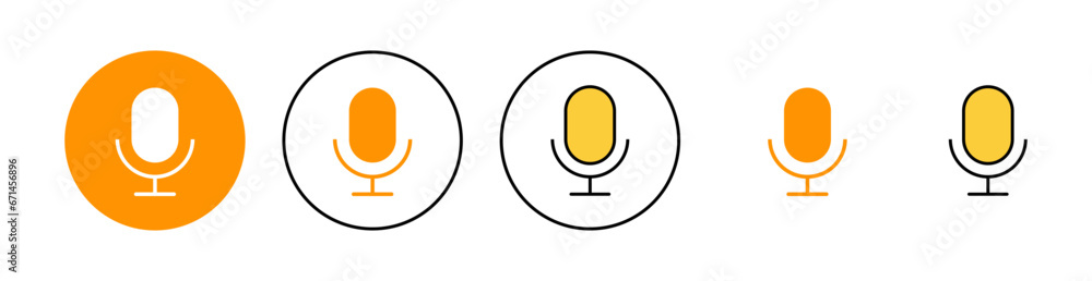 Microphone icon set for web and mobile app. karaoke sign and symbol - obrazy, fototapety, plakaty 