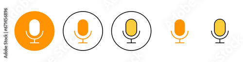 Microphone icon set for web and mobile app. karaoke sign and symbol