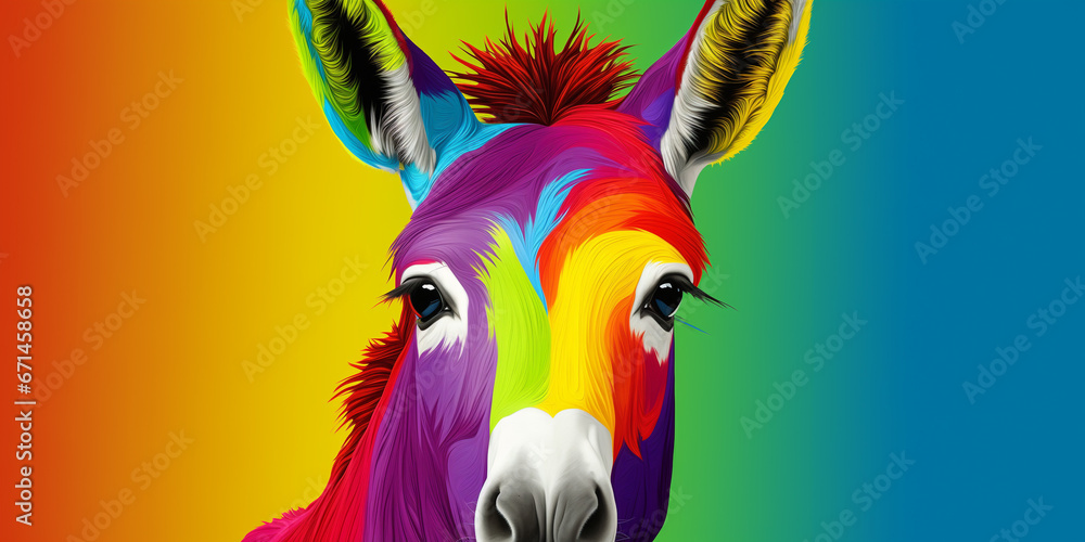 Naklejka premium Bright and colorful animal poster.