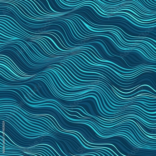 Seamless pattern with wavy lines in blue colors. Vector illustration