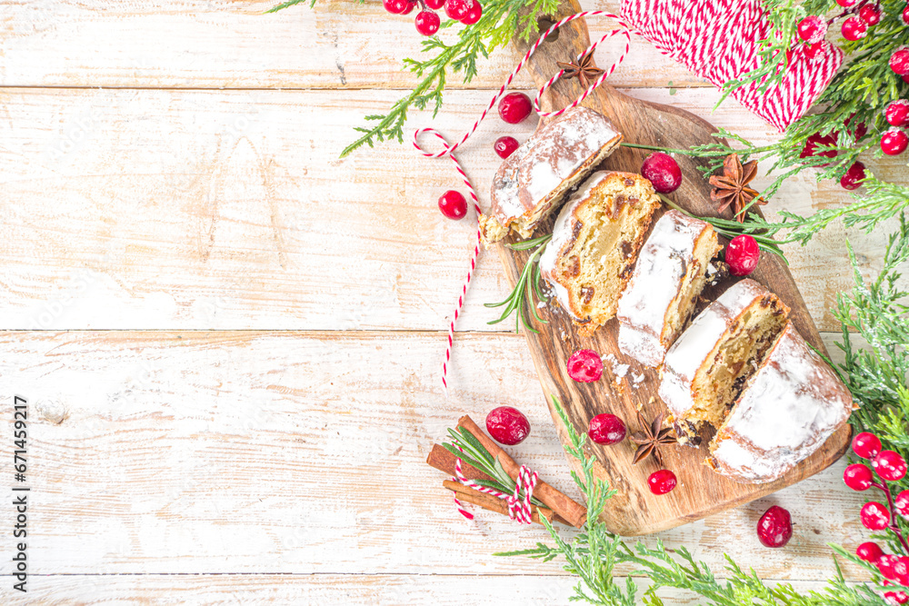 Christmas stollen with Xmas decor Christmas stollen with Xmas decor