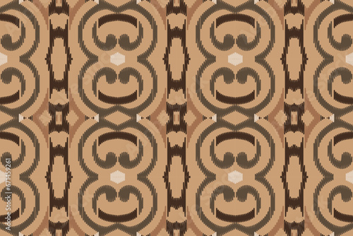 Ikat Seamless Pattern Embroidery Background. Ikat Stripes Geometric Ethnic Oriental Pattern Traditional. Ikat Aztec Style Abstract Design for Print Texture,fabric,saree,sari,carpet.