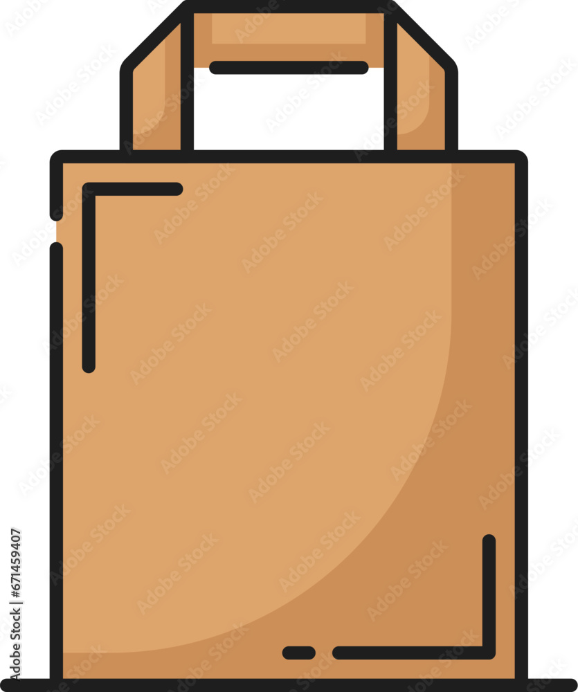 Paper lunch box, takeaway packaging template color line icon. Vector kraft food container cardboard package bag. Takeout fastfood container mockup Paper lunch box, takeaway packaging template color line icon. Vector kraft food container cardboard package bag. Takeout fastfood container mockup