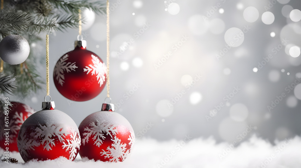 red christmas ball on snow red christmas ball on snow