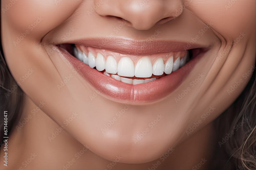 Perfect smile with white teeth, closeup Perfect smile with white teeth, closeup