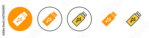 Usb icon set for web and mobile app. Flash disk sign and symbol. flash drive sign.