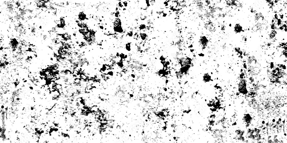Black and white Dust overlay distress grungy effect paint. Black and white grunge seamless texture. Dust and scratches grain texture on white and black background.	