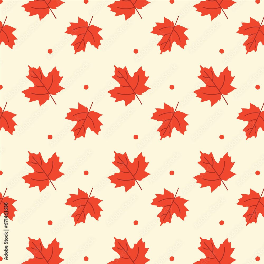 Seamless thanksgiving, colorful autumn, fall pattern, background with maple leaves. Vector Illustration Seamless thanksgiving, colorful autumn, fall pattern, background with maple leaves. Vector Illustration