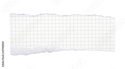 Torn striped paper sheet on transparent background png file