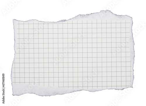 Torn striped paper sheet on transparent background png file