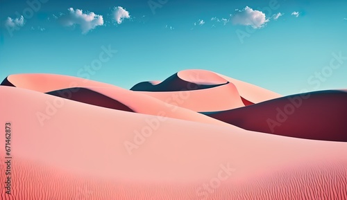 Landscape minimal pastel vibrant bright pink sand mountain desert light beautiful