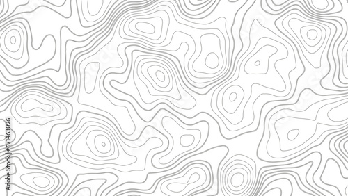 Background of the topographic map. Elevation contouring outline cartography texture. Geographic abstract grid. Futuristic wireframe landscape background. black and white seamless pattern photo