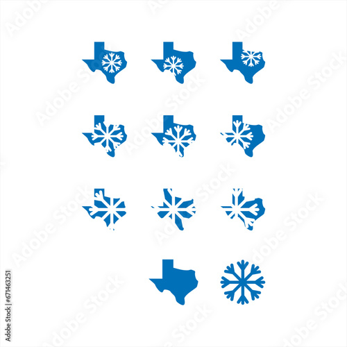 texas and ac logo design,Cooling logo vector design, snowflake logo, winter symbol