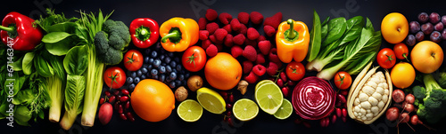 Different fruits and vegetables varieties in a heap - theme health and healthy food and nutrition © Steffen Kögler