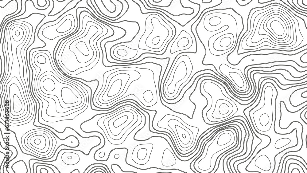 Topographic Map Seamless Pattern. Abstract Topography Vector Background