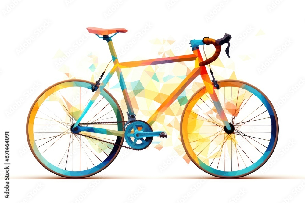 Beautiful low poly bicycle on white background Beautiful low poly bicycle on white background