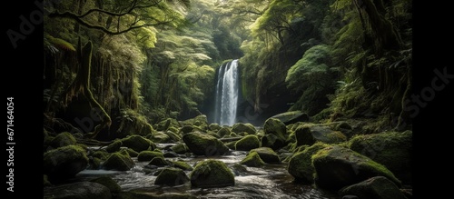Beautiful view Forest and waterfall
