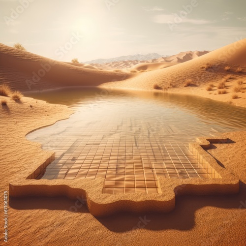 Swimming pool in the desert photo