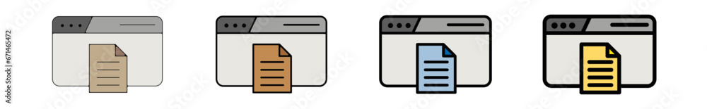 Icones pictogramme symbole Fenetre ordinateur interface site web document couleur gris Icones pictogramme symbole Fenetre ordinateur interface site web document couleur gris