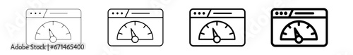 Icones pictogramme symbole Fenetre ordinateur interface site web compteur debit vitesse photo