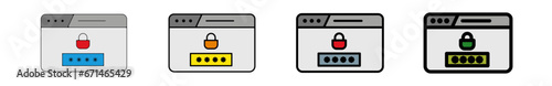 Icones pictogramme symbole Fenetre ordinateur interface site web connection mot de passe accueil couleur gris