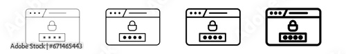 Icones pictogramme symbole Fenetre ordinateur interface site web connection mot de passe accueil