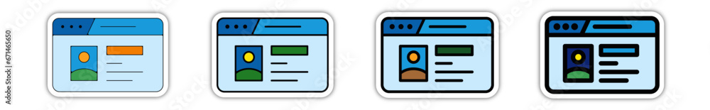 Icones pictogramme symbole Fenetre ordinateur interface site web profil identite cv couleur bleu relief Icones pictogramme symbole Fenetre ordinateur interface site web profil identite cv couleur bleu relief
