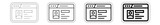 Icones pictogramme symbole Fenetre ordinateur interface site web profil identite cv relief