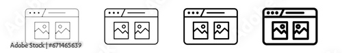 Icones pictogramme symbole Fenetre ordinateur interface site web mise en page photos