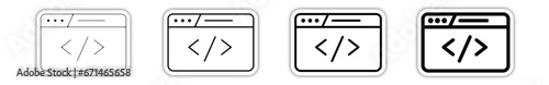 Icones pictogramme symbole Fenetre ordinateur interface site web navigation relief