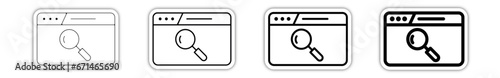 Icones pictogramme symbole Fenetre ordinateur interface site web rechercher chercher relief