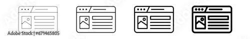 Icones pictogramme symbole Fenetre ordinateur interface travail mise en page