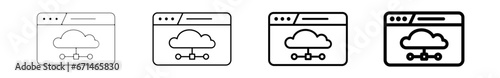 Icones pictogramme symbole Fenetre ordinateur interface travail cloud