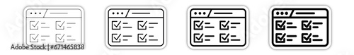 Icones pictogramme symbole Fenetre ordinateur interface travail tache liste valider relief photo