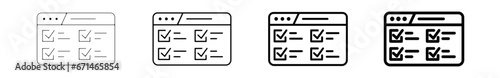 Icones pictogramme symbole Fenetre ordinateur interface travail tache liste valider
