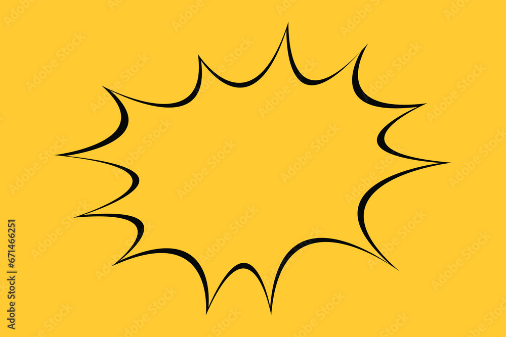 Comic explosion sticker in yellow color, explosion, comic flash with space for text, pop-art, Comic Book Style Sticker Comic explosion sticker in yellow color, explosion, comic flash with space for text, pop-art, Comic Book Style Sticker