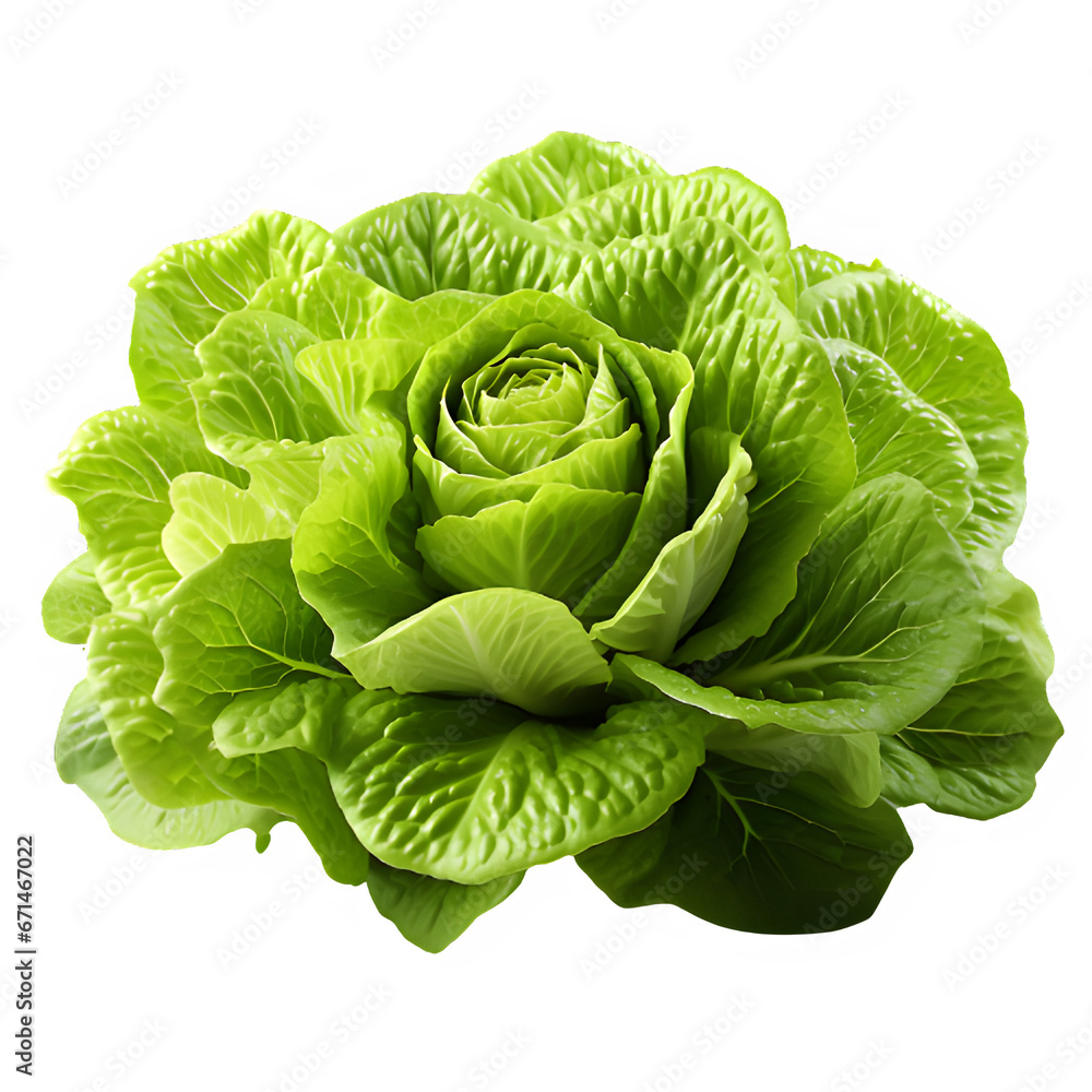 green lettuce isolated on transparent background ,fresh lettuce png ,generative ai - obrazy, fototapety, plakaty 