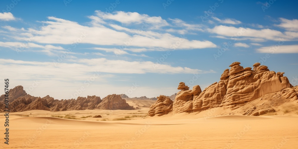 vast desert in China with sand dunes vast desert in China with sand dunes