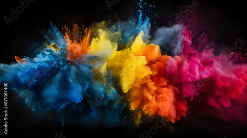 Multi colored powder explosion