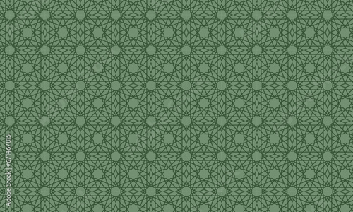 seamless pattern with leaves, Islamic Geometric seamless pattern with lace