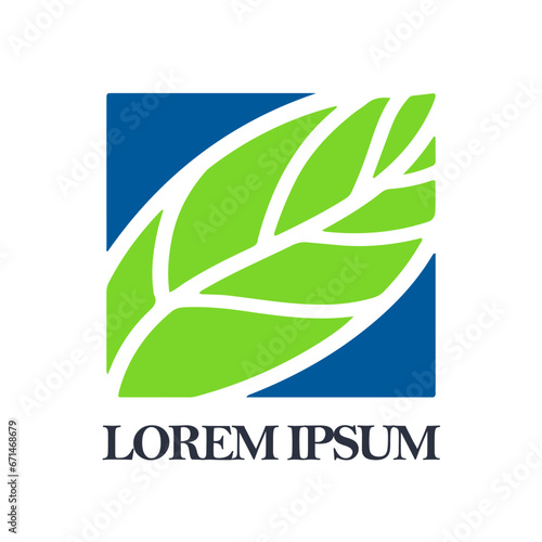 Green leaf logo vector. Ecology green logo vector.