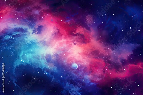 colorful cosmos beautiful mystic sky background illustration photo