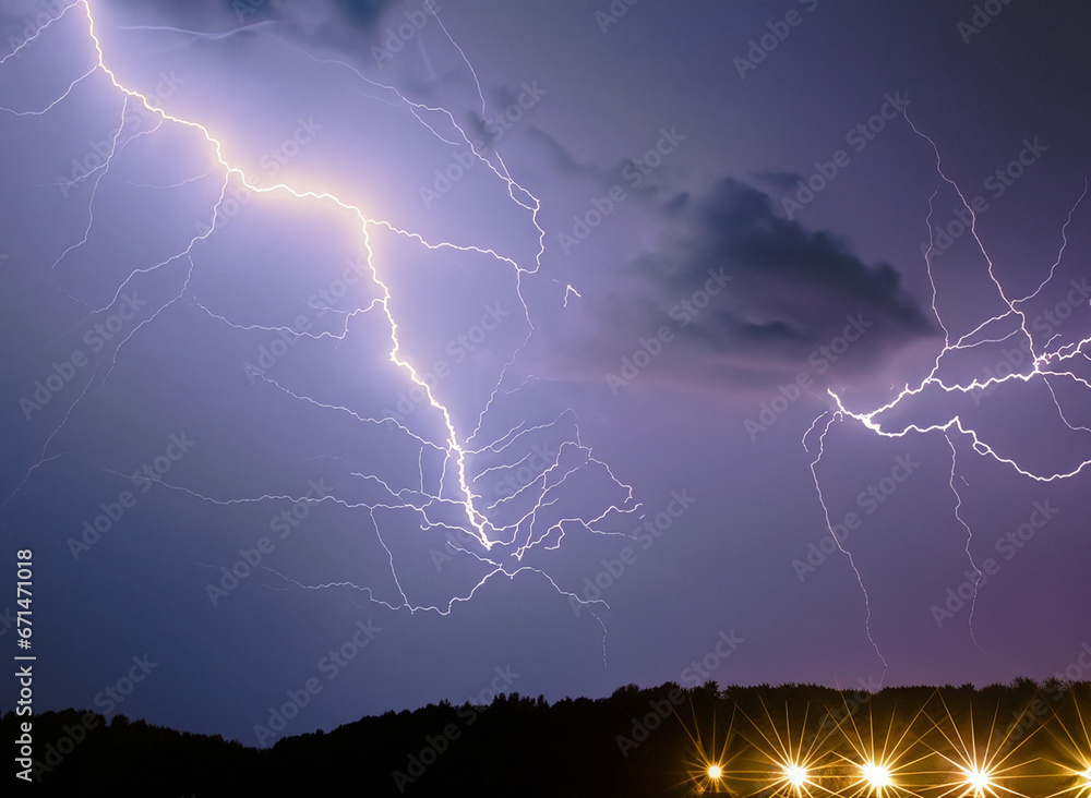Lightning in the night sky , electricity, thunderstorm Lightning in the night sky , electricity, thunderstorm